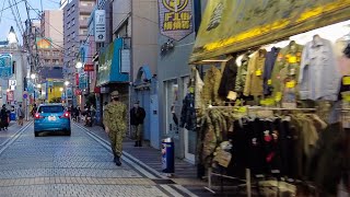 夕方の横須賀市内・どぶ板通り (Yokosuka Dobuita Street)を散策（汐入駅周辺）【4K / DJI pocket2】　#車載動画　#まちなみ　#自転車