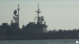 【海軍艦艇】舷號 DDG-1805 基隆級驅逐艦 馬公軍艦 完成船底維修作業 移出中信八號浮塢