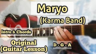 Maryo - Karma Band | Guitar Lesson | Intro \u0026 Chords | Easy Chords |