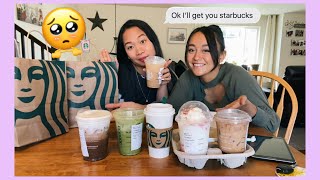 #Mukbang #coffeelover 
Trying some Starbucks drinks and food