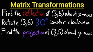 Matrix Transformations | Reflection, Projection, Rotation Operators | Linear Algebra