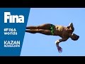 High divers flying over Kazan during the last World Championships