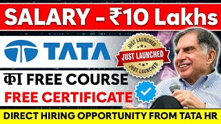 🔴TATA HR DIRECT HIRING | FREE DATA COURSE FROM TATA | TASK COMPLETED LIVE🔥| TATA FREE CERTIFICATE