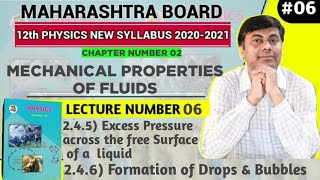 Mechanical  Properties Of Fluids lect 06 / Excess of Pressure