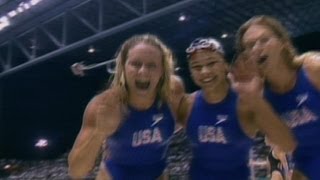 USA Set New 4x100m Freestyle Relay Olympic Record - Atlanta 1996 Olympics