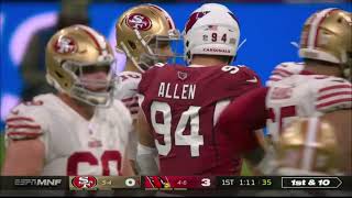 Jimmy Garoppolo to George Kittle on 3rd down to keep the drive alive - 49ers @ Arizona Cardinals