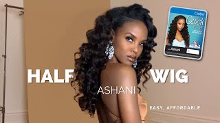 Outre Half Wig Ashani Try-on | Heatless Curls Overnight