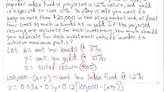 167 Investment Application of Linear Programming, pt 1