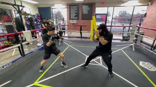 Kosei Tanaka working on defense with pool noodles