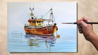 BOAT Step by Step PAINTING: How to Paint boat, how to draw ship, how to paint ship step by step, Art