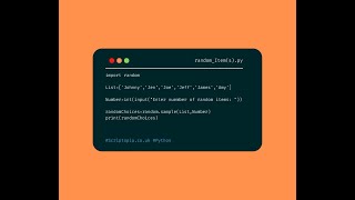 Python lists - Select multiple random items from list