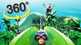 VR Virtual Reality 360°: Waterslide in a Tropical Paradise