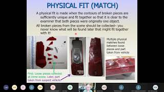 OSP Forensic Trace Evidence Unit- 2021 Training: Physical Fits with physical evidence; Make/Model