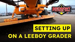 Different angles of a LeeBoy Grader setting up stone for Asphalt Paving