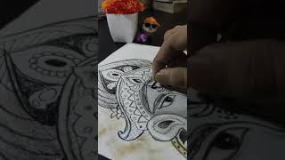 Maa durga drawing with matchstick 🔥 #durgamaa #shorts