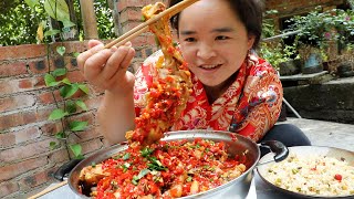 Sister Miao 2 pounds of chopped peppers and 5 pounds of steamed chicken