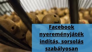 Facebook nyereményjáték indítás, sorsolás szabályosan