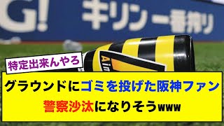 【願望で草】グラウンドにゴミを投げ入れた阪神ファン、警察沙汰になりそうかもwwwwww