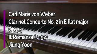 Piano Part- Weber, Clarinet Concerto No.2 in Eb major, Op.74, II. Romanza,  ♪=92