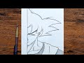 Easy anime half face drawing | How to draw Goku step by step | easy tutorial