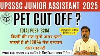 UPSSSC JUNIOR ASSISTANT 2025 EXAM- PET cut off will remain same as guaranteed, when will the shor...