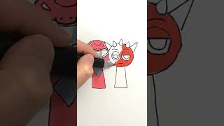 How to color Raddy from Incredibox Sprunki and Red Ranger #incredibox#sprunki#incrediboxsprunki