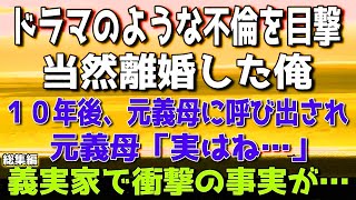 【感動する話】ドラマのような不倫現場を目撃して離婚した俺。１０年後元義母に呼び出され「実はさ…」→義実家で衝撃の事実を知る事に【総集編】