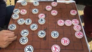 红方下棋真不简单啊，把本市的裁判长都拿下了，这棋力真高啊 #公园象棋#象棋#街头象棋