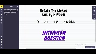 Leetcode Rotate List Approach/Visualize/Solution/Code