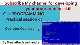 C++ Programming|Operator Overloading Practicals| |Malayalam