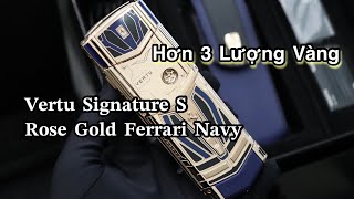 Vertu Signature S Rose Gold Ferrari Navy Hơn 3 Lượng Vàng Khối Đẹp Từng Chi Tiết