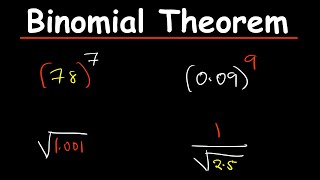 Use binomial theorem to find the exact values