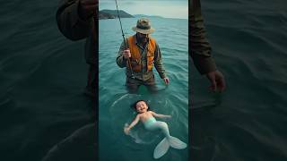 釣られた人魚 The caught mermaid　#baby #fishing #cute #ai #child