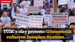 Emeklilerden TÜİK'e olay protesto: Göstermelik enflasyon hesapları tiyatrosu...