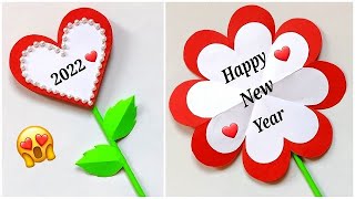 Easy and Beautiful Happy new year card ideas 2022 / handmade New Year card making /DIY New year card