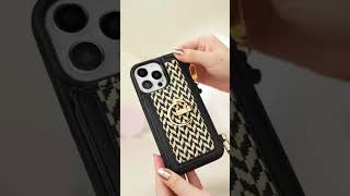 Custype Adjustable Sponge Knot Wrist Style Phone Case-Black #custype #wallet #crossbody #case #phone