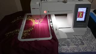 Usha 550e  machine first embroidery work