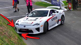 Rare Lexus LFA FAIL at SUPERCAR Hillclimb with many Accelerations!