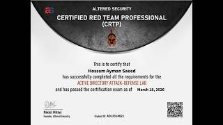 CRTP Certificate Review
