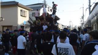 2015岸和田市だんじり祭り・旧市地区ブレーキテスト　中町③やりまわし（平成27年8月23日）