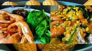 Suam na Mais | Filipino Corn Soup | Buttered Shrimp | Steamed Spinach #Shorts