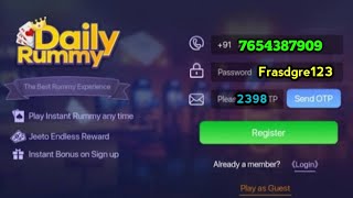 How To Register in Daily Rummy || Technical V