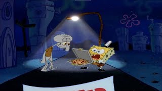 Squidward Trying to get Pizza from SpongeBob wee woo wee woo Edition