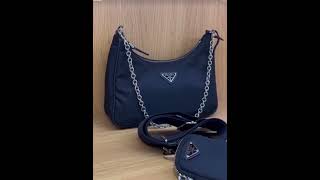 プラダ （PRADA） テスート トライアングルロゴ Re-Edition 2005 ナイロン ショルダーバッグ 1BH204 NERO