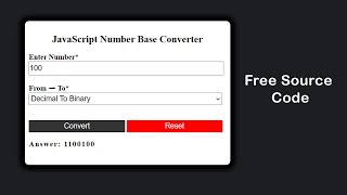 Number Base Conversion | JavaScript Projects For Beginners