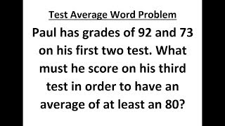 Finding a Test Average when there is missing information