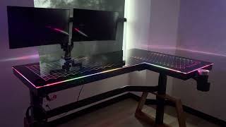 Eureka Ergonomic L-Shaped LED Glass Gaming Desk- Ultimate Game Room Upgrade