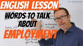 English lesson- Words to talk about EMPLOYMENT