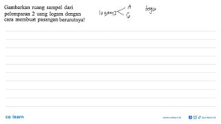 Gambarkan ruang sampel dari pelemparan 2 uang logam dengan cara membuat pasangan berurutnya!