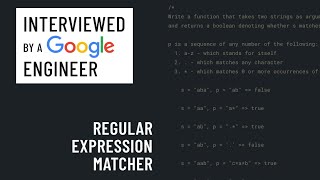 JavaScript interview with a Google engineer: Regular expression evaluator